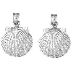 Sterling Silver 25mm Shell Earrings