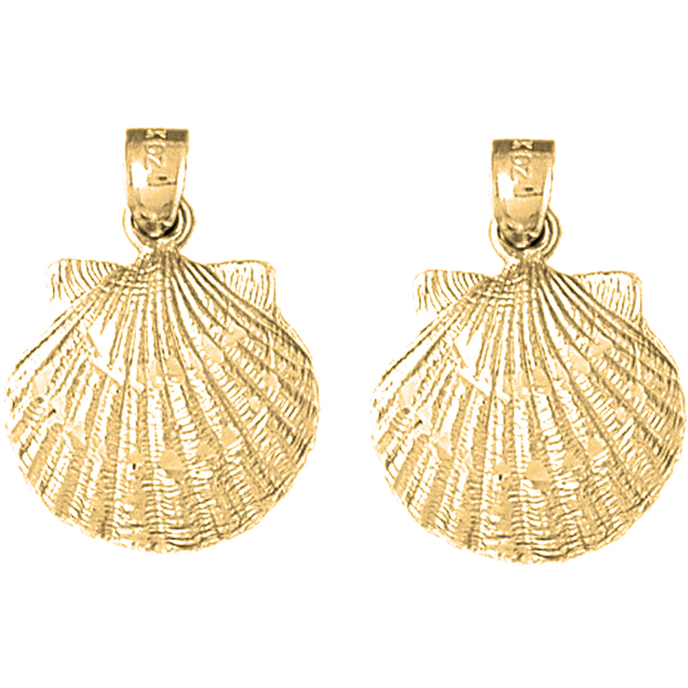 Yellow Gold-plated Silver 25mm Shell Earrings