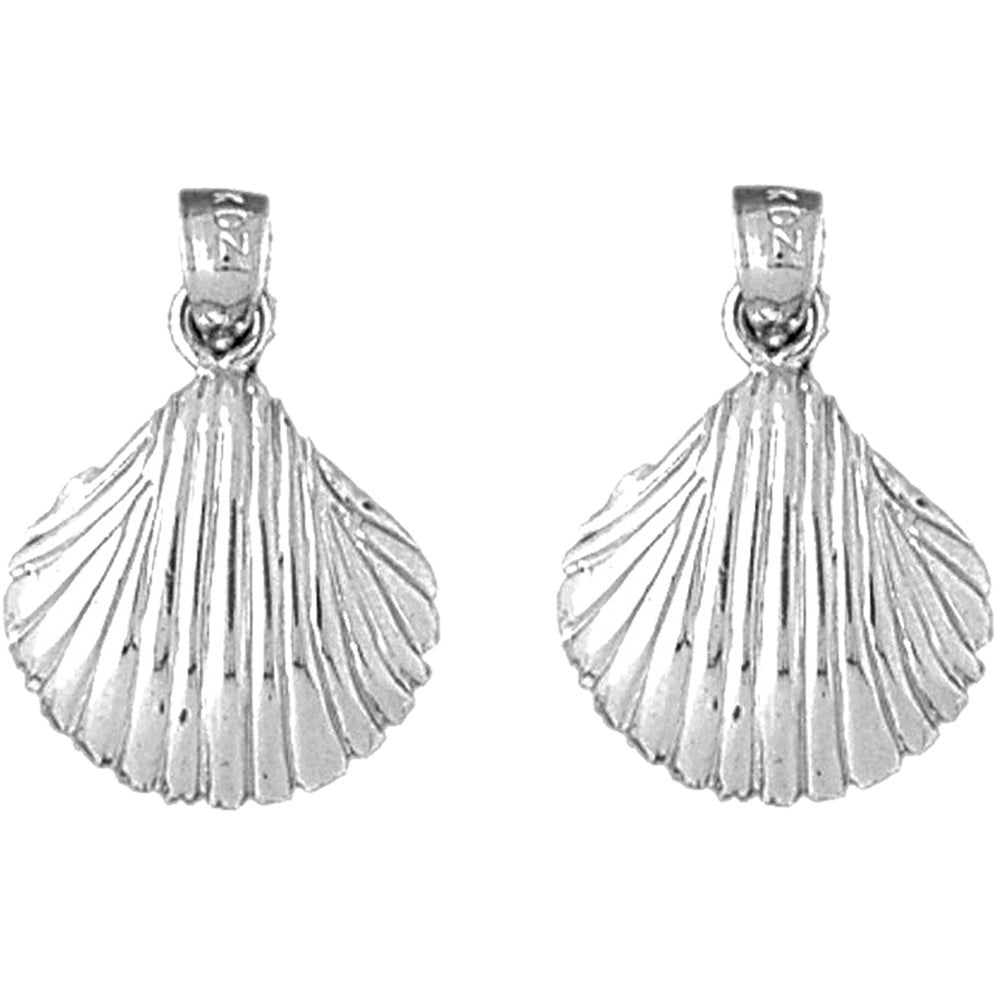 Sterling Silver 22mm Shell Earrings