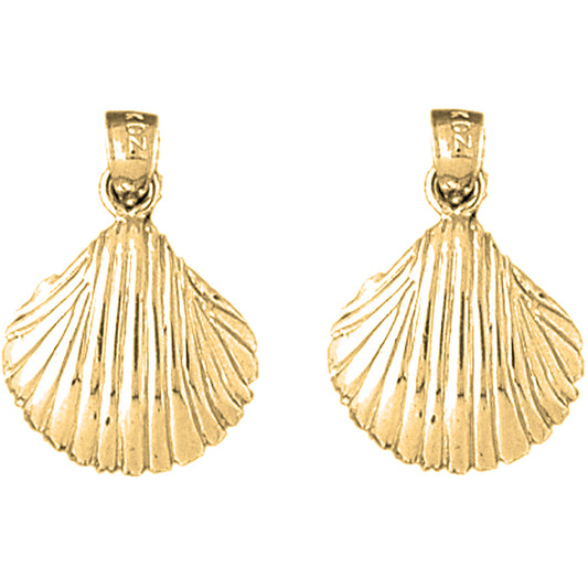 Yellow Gold-plated Silver 22mm Shell Earrings