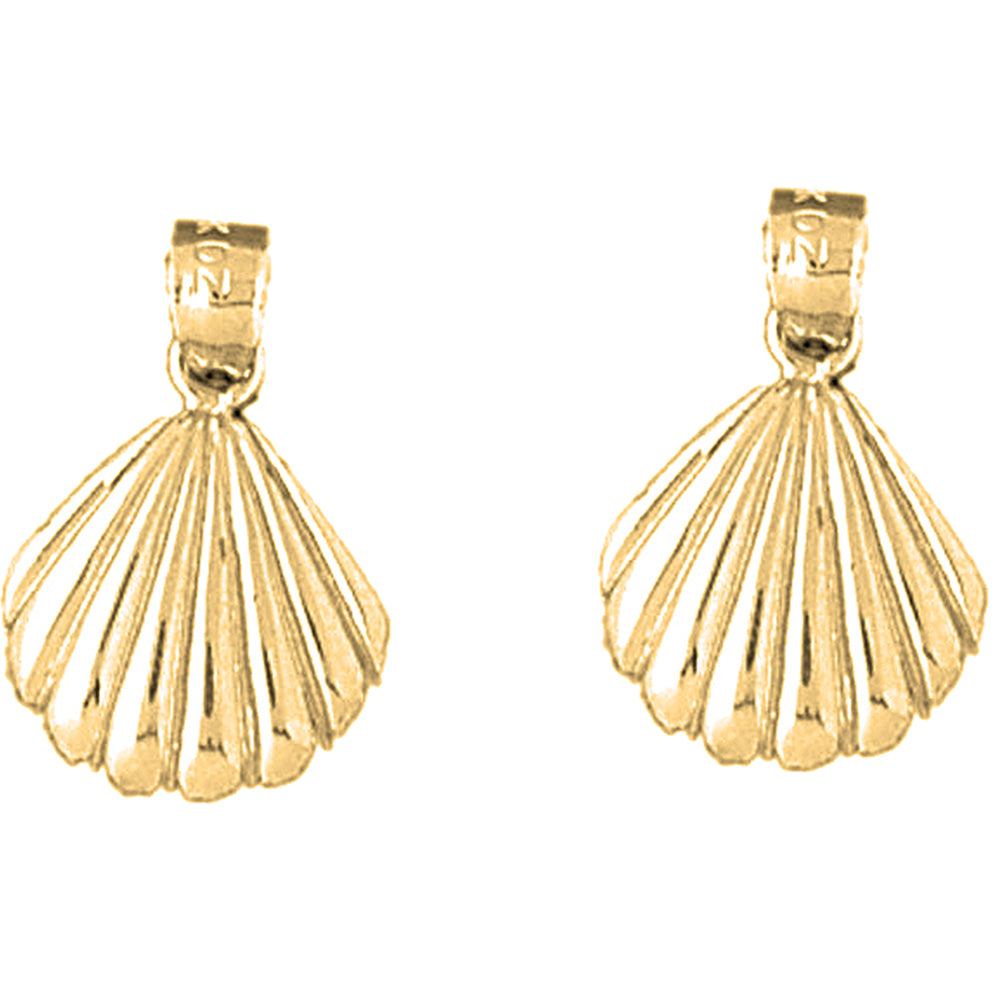 Yellow Gold-plated Silver 19mm Shell Earrings