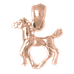 14K or 18K Gold 3D Horse Pendant