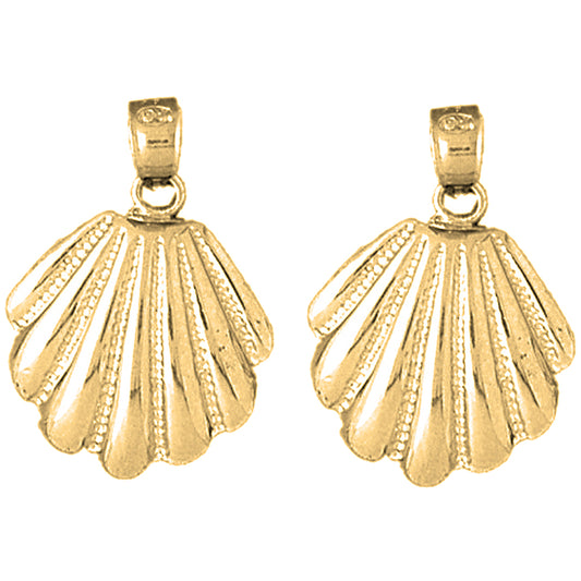 Yellow Gold-plated Silver 25mm Shell Earrings