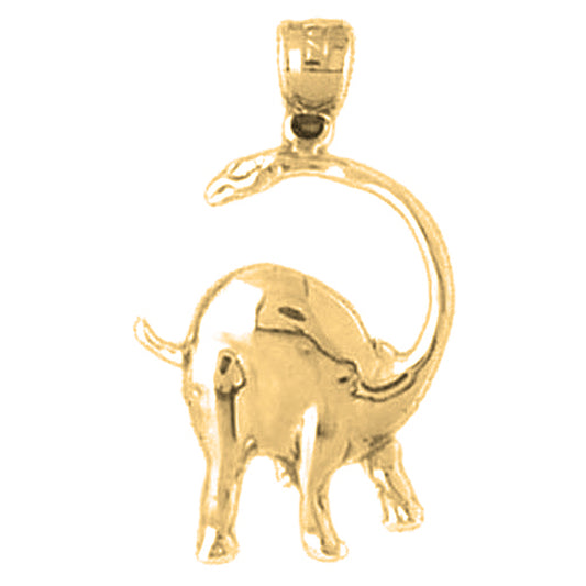 14K or 18K Gold Brontosaurus Dinosaur Pendant