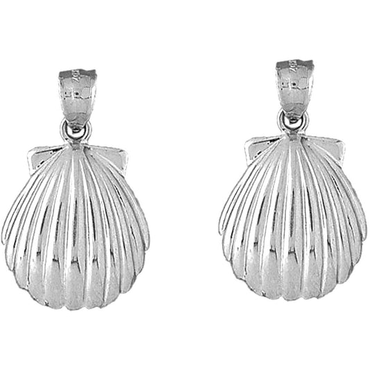 Sterling Silver 33mm Shell Earrings
