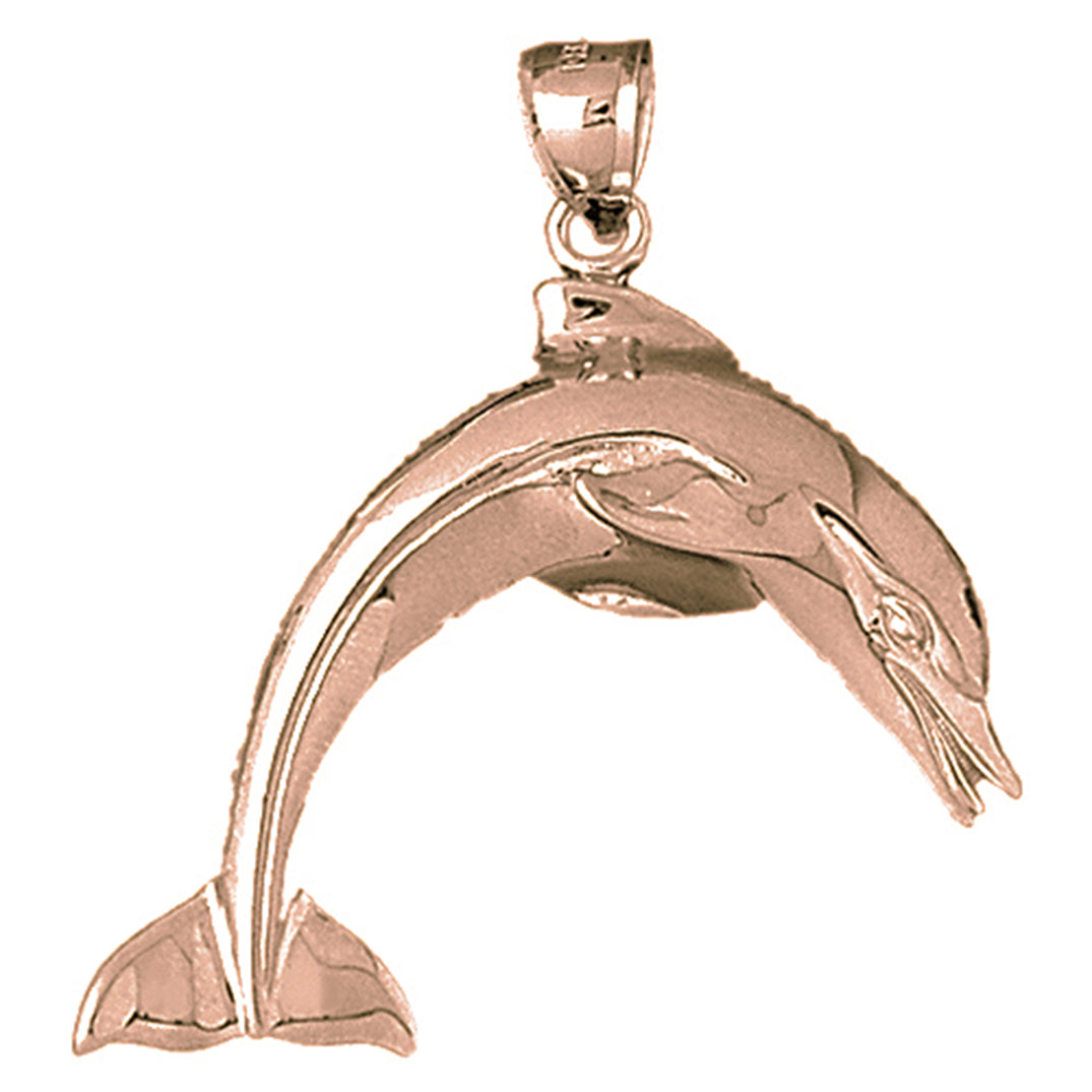 10K, 14K or 18K Gold Dolphin Pendant