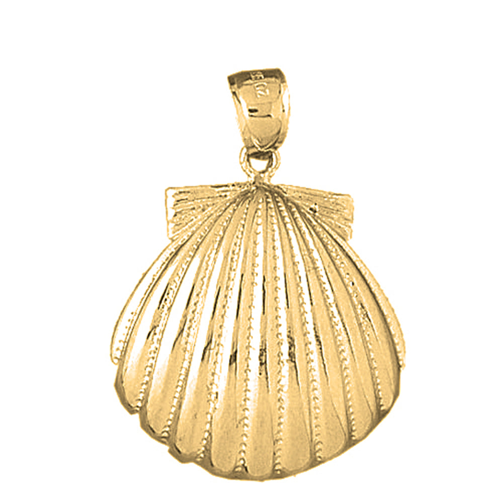 10K, 14K or 18K Gold Shell Pendant