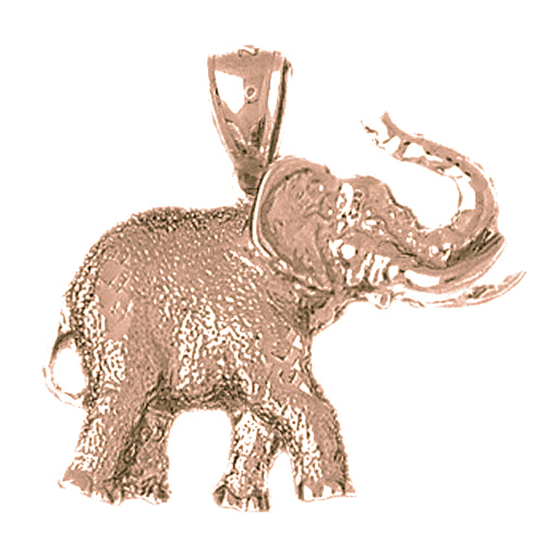 10K, 14K or 18K Gold Elephant Pendant