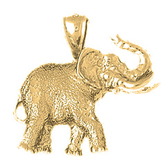 10K, 14K or 18K Gold Elephant Pendant