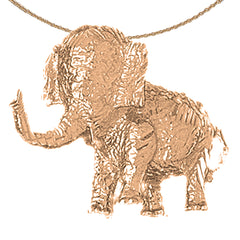 Colgante Elefante de Oro de 10K, 14K o 18K