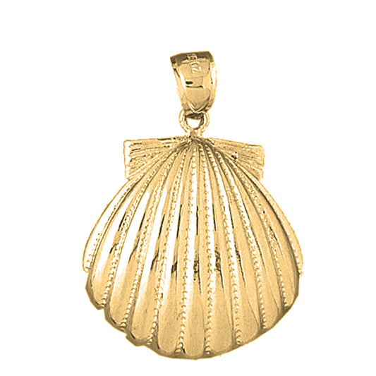 10K, 14K or 18K Gold Shell Pendant