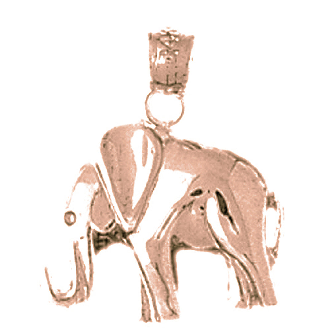 14K or 18K Gold Elephant Pendant