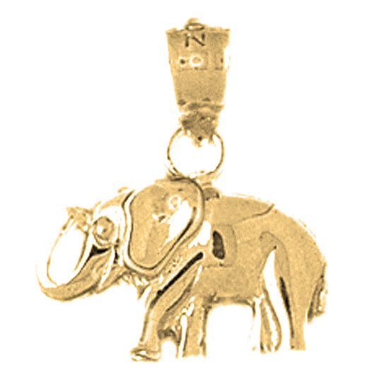 14K or 18K Gold Elephant Pendant