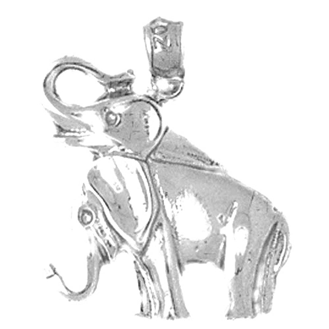 10K, 14K or 18K Gold Elephant Pendant