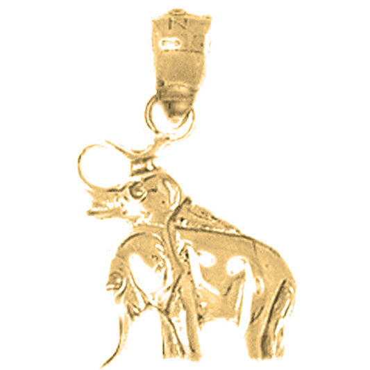 14K or 18K Gold Elephant Pendant