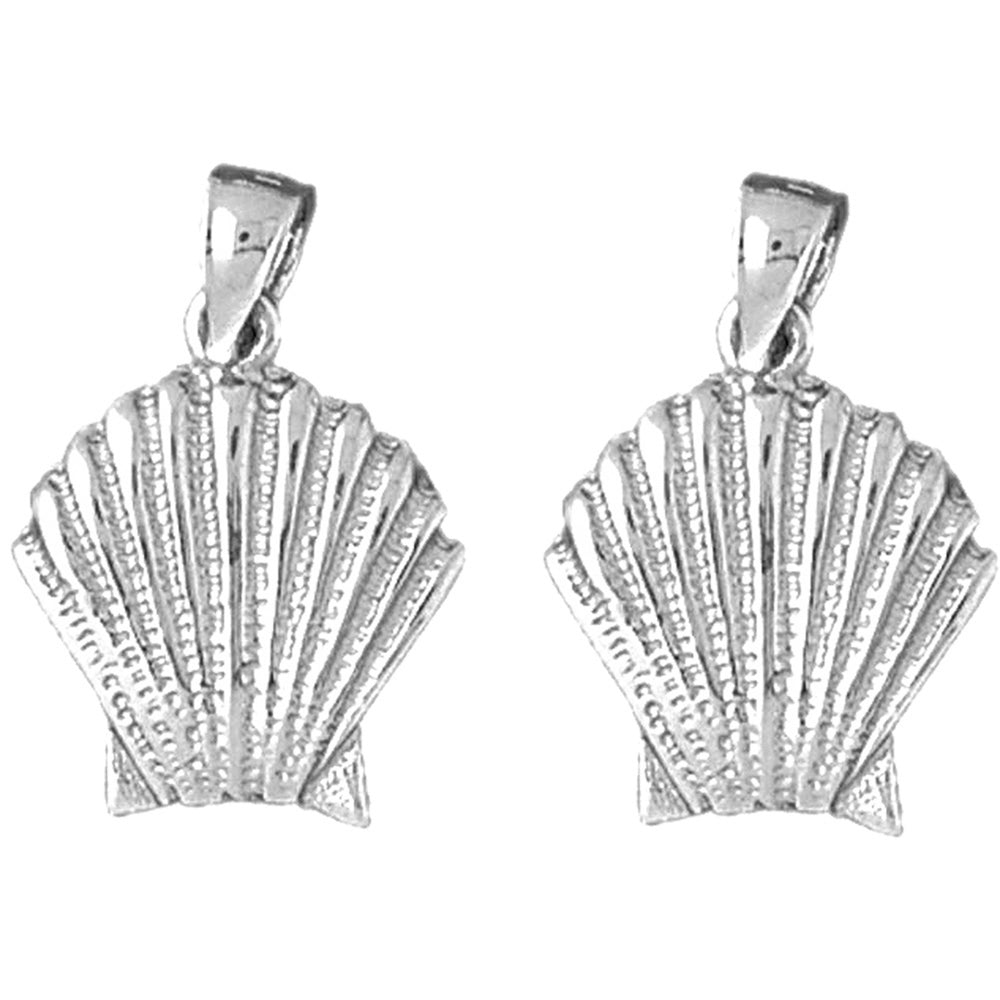 Sterling Silver 23mm Shell Earrings