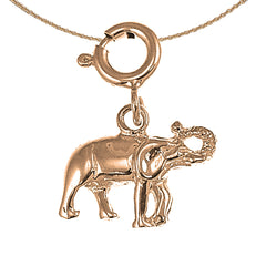 14K or 18K Gold Elephant Pendant