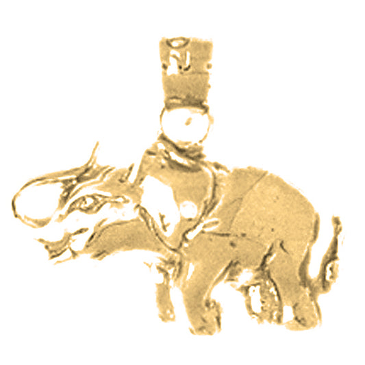 14K or 18K Gold Elephant Pendant