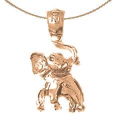 14K or 18K Gold Elephant Pendant