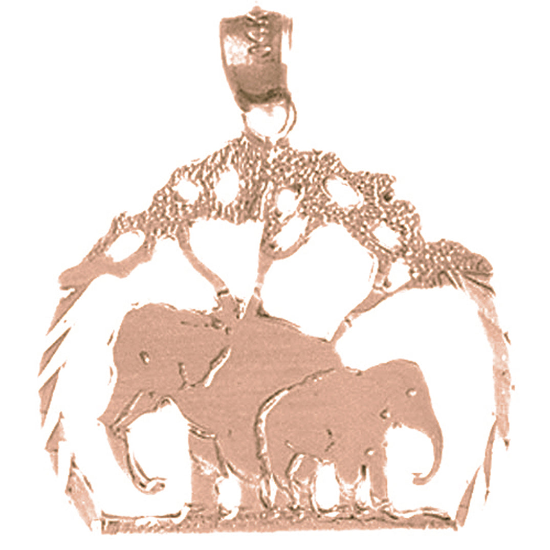 10K, 14K or 18K Gold Elephant Pendant