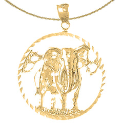 10K, 14K or 18K Gold Elephant Pendant