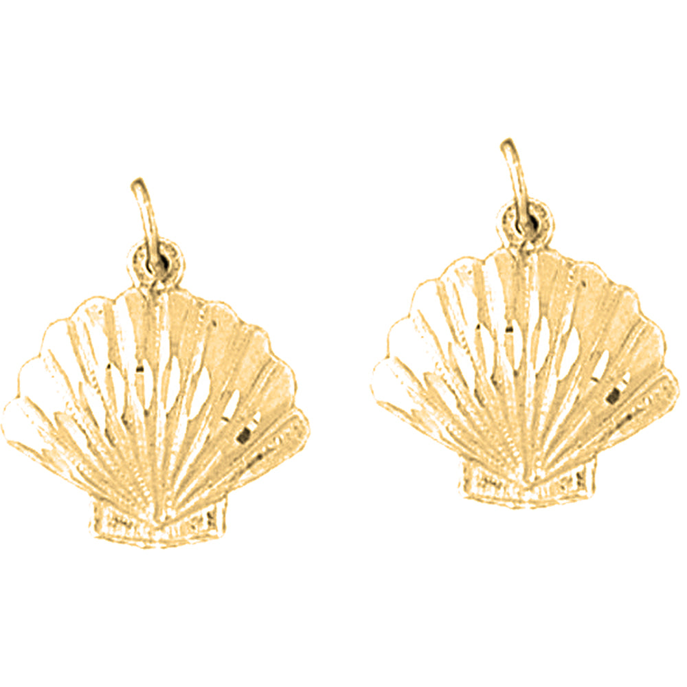 Yellow Gold-plated Silver 19mm Shell Earrings