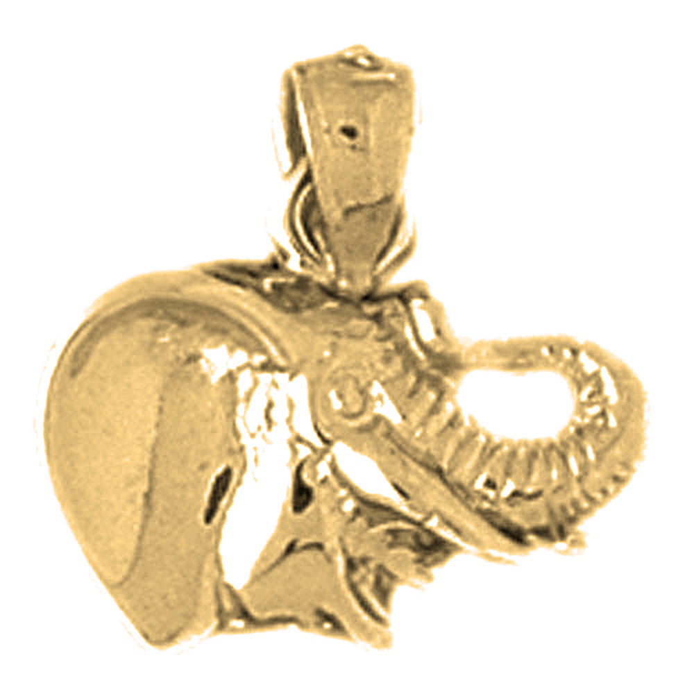 14K or 18K Gold Elephant Pendant