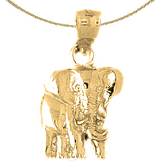 Colgante de elefante de oro de 14 quilates o 18 quilates