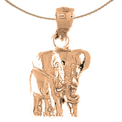 Colgante de elefante de oro de 14 quilates o 18 quilates
