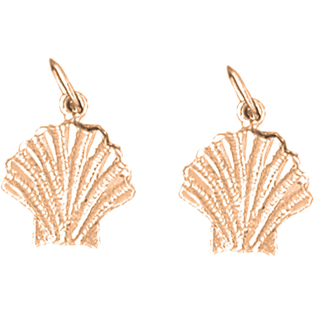 14K or 18K Gold 17mm Shell Earrings