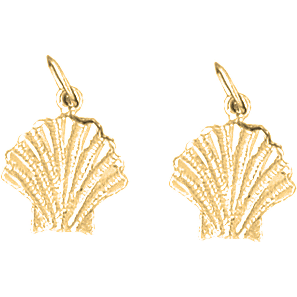 Yellow Gold-plated Silver 17mm Shell Earrings