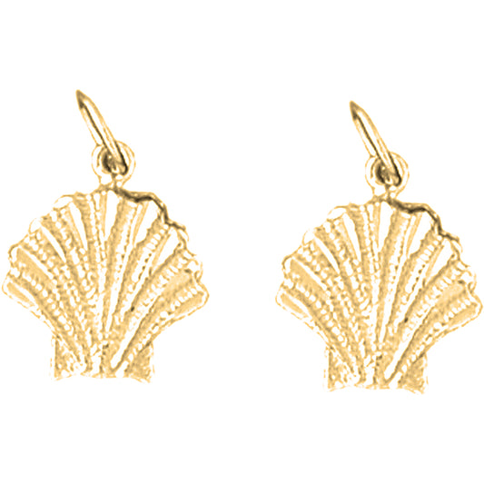 Yellow Gold-plated Silver 17mm Shell Earrings