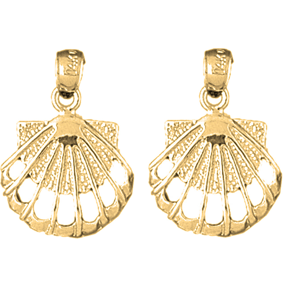 Yellow Gold-plated Silver 22mm Shell Earrings