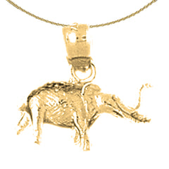 14K or 18K Gold 3D Elephant Pendant