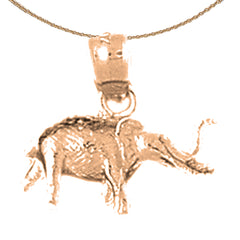 14K or 18K Gold 3D Elephant Pendant