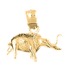 14K or 18K Gold 3D Elephant Pendant