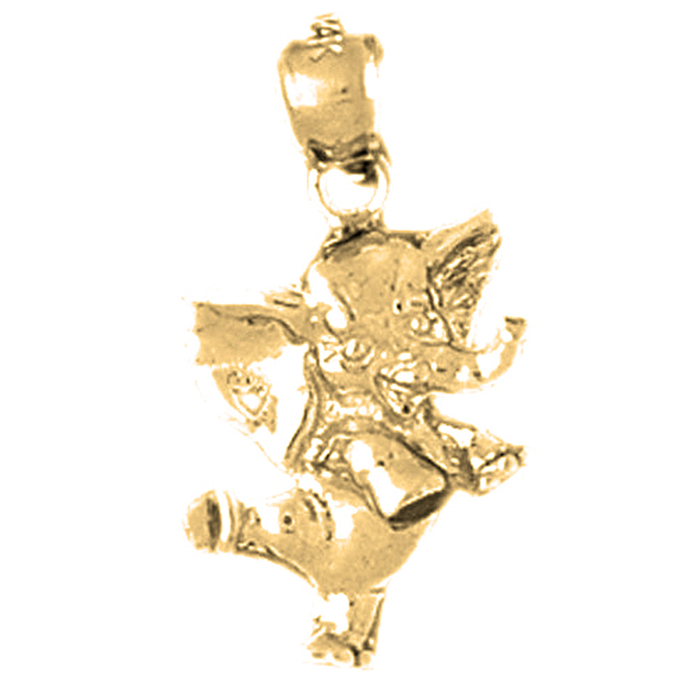 14K or 18K Gold Elephant Pendant