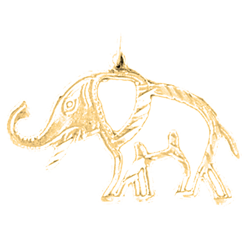 14K or 18K Gold Elephant Pendant