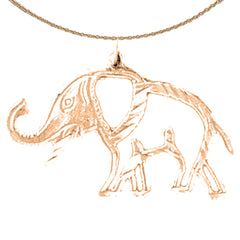 14K or 18K Gold Elephant Pendant