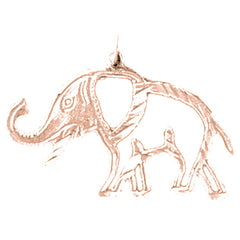 14K or 18K Gold Elephant Pendant