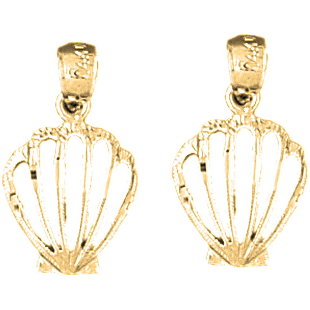 Yellow Gold-plated Silver 20mm Shell Earrings