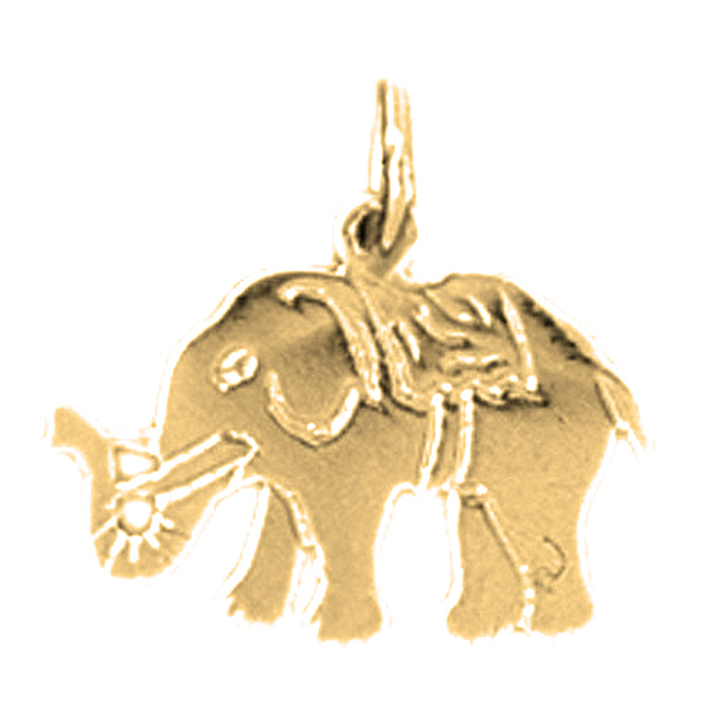 14K or 18K Gold Elephant Pendant