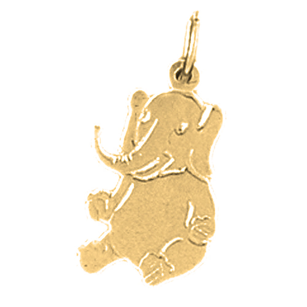 14K or 18K Gold Elephant Pendant