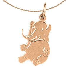 14K or 18K Gold Elephant Pendant