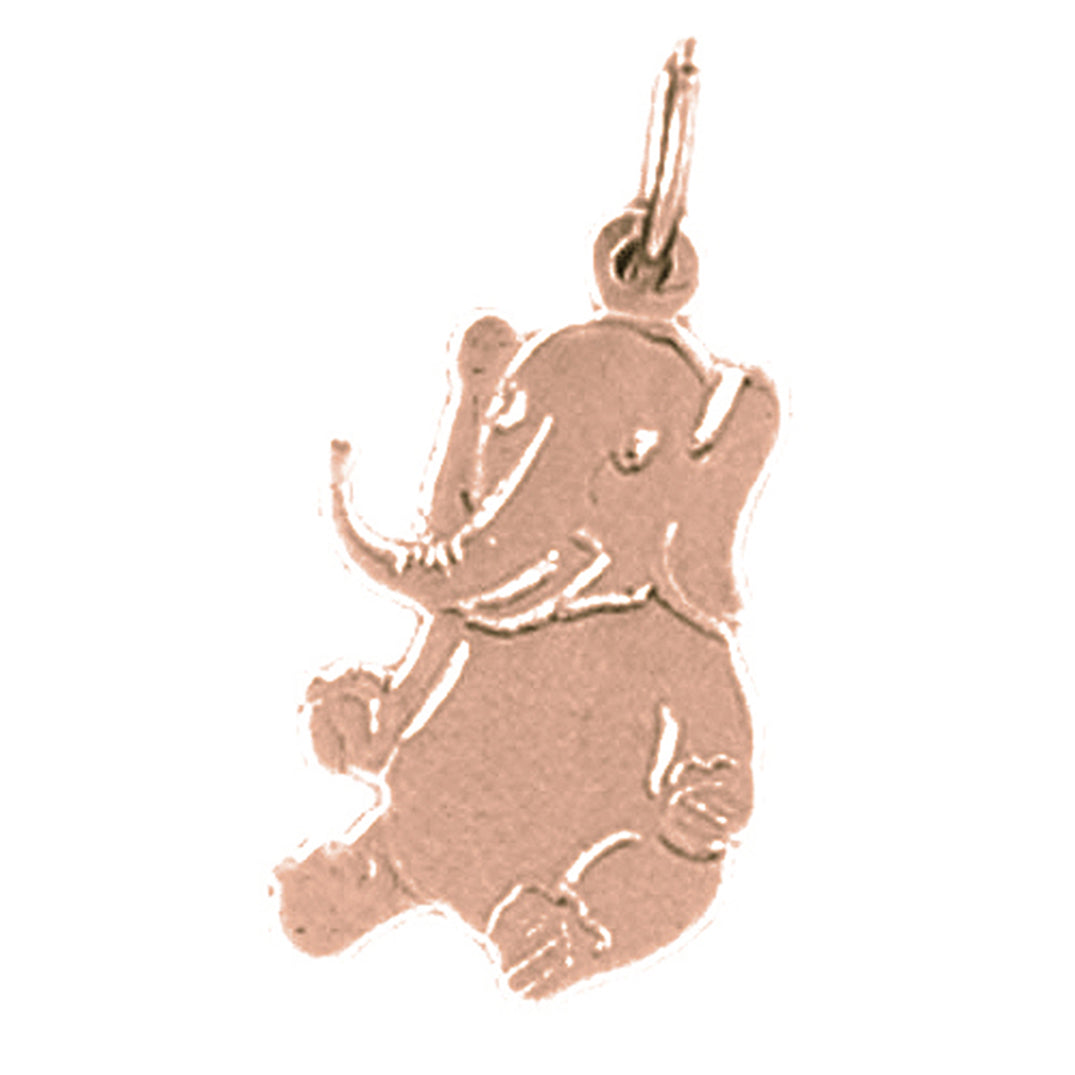 14K or 18K Gold Elephant Pendant