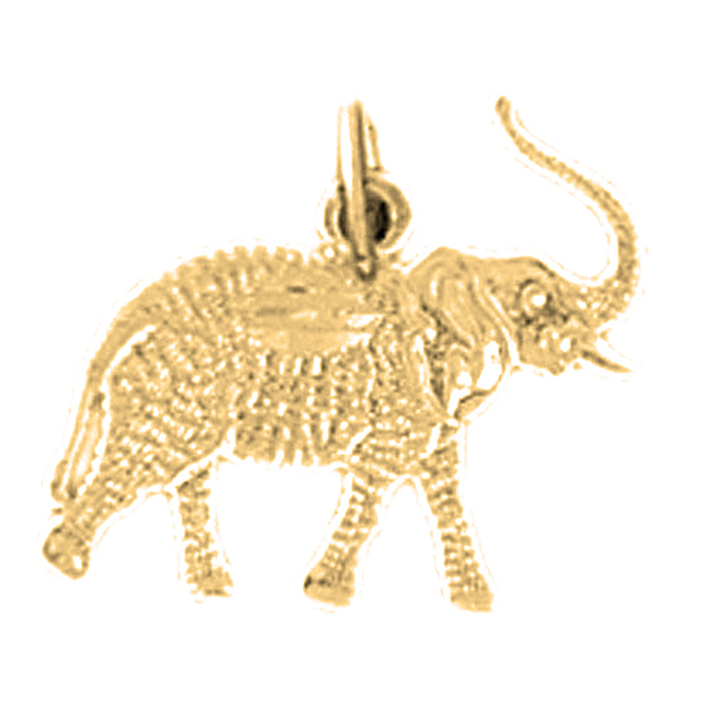 14K or 18K Gold Elephant Pendant