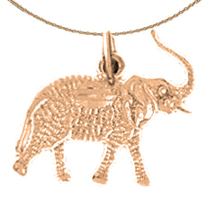 14K or 18K Gold Elephant Pendant