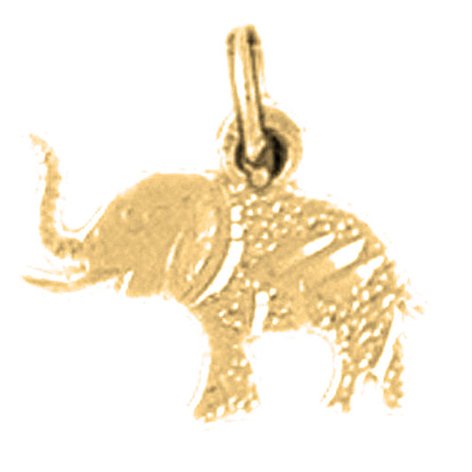 14K or 18K Gold Elephant Pendant