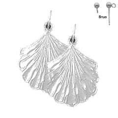 Sterling Silver 21mm Shell Earrings (White or Yellow Gold Plated)