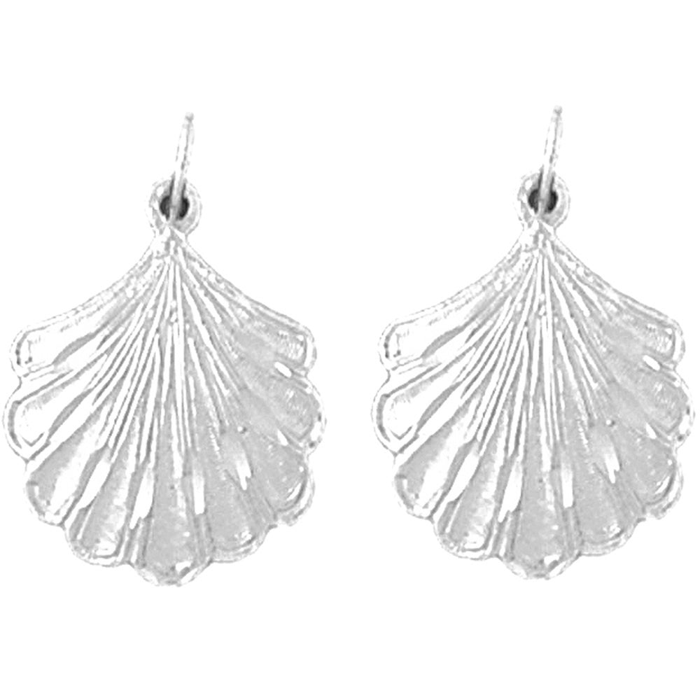 Sterling Silver 21mm Shell Earrings